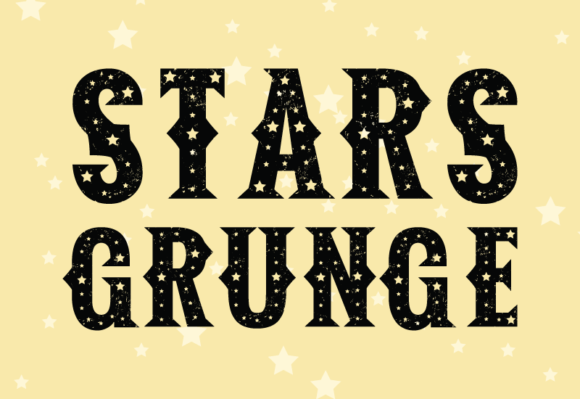 Stars Grunge Font preview 3