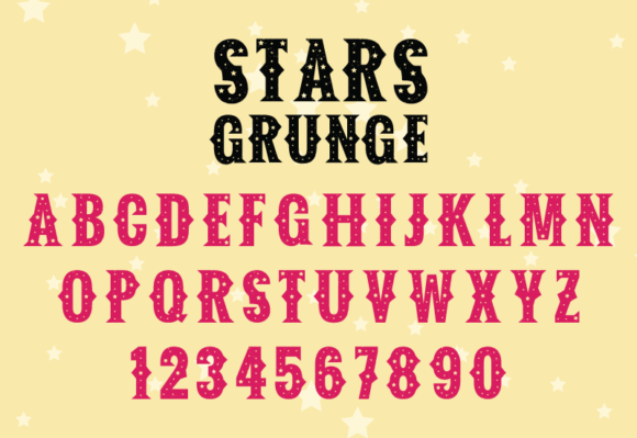 Stars Grunge Font preview 4