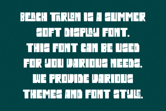 Beach Tarlon Font preview 4