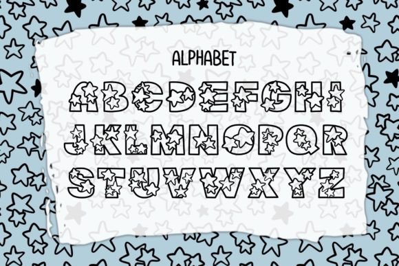 Stars Stamp Font preview 2