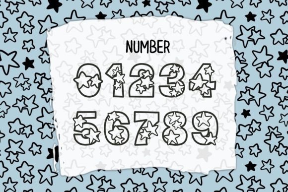 Stars Stamp Font preview 3