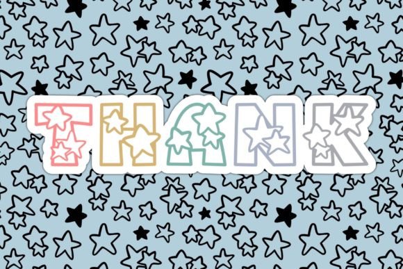 Stars Stamp Font preview 4