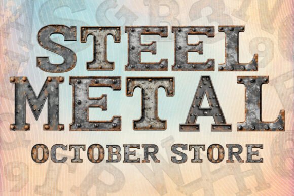 Steel Metal Font preview 2