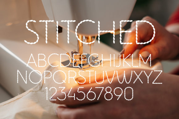 Stitched Line Font preview 2