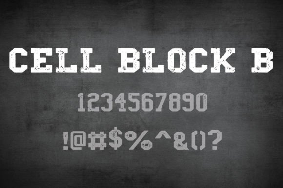 Cell Block B Font preview 4