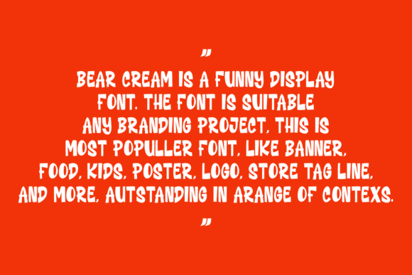 Bear Cream Font preview 2