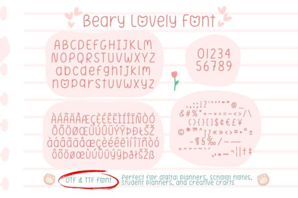 Beary Lovely Font preview 2