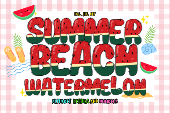Summer Beach Watermelon Font
