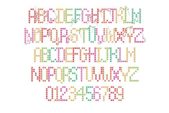 Summer Cross Stitch Font preview 2