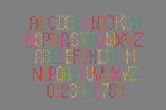 Summer Cross Stitch Font preview 3
