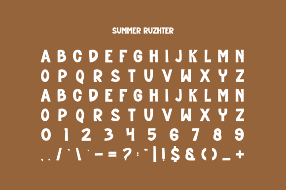 Summer Ruzhter Font preview 2