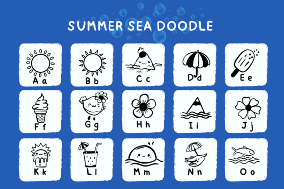 Summer Sea Doodle Font preview 2