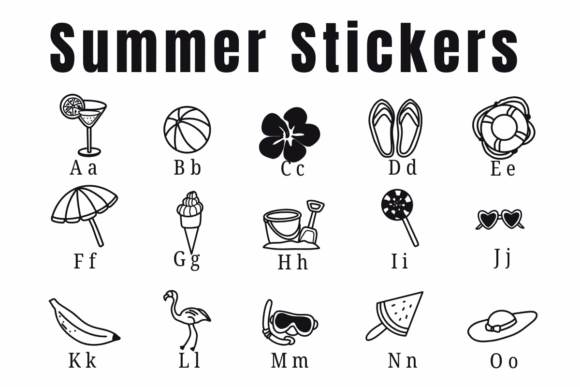 Summer Stickers Font preview 2