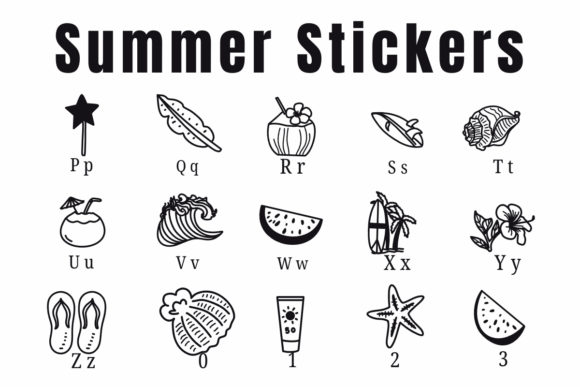 Summer Stickers Font preview 3