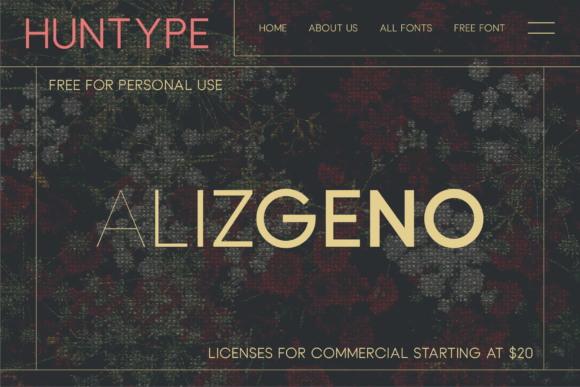 Alizgeno Font preview 2