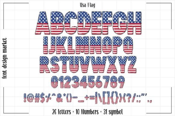 American Flag Font preview 2