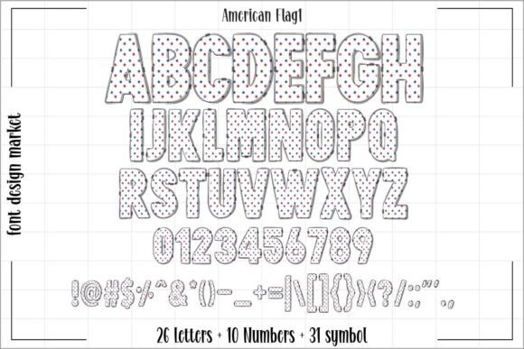 American Flag Font preview 3