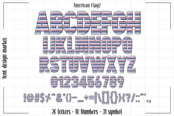 American Flag Font preview 4