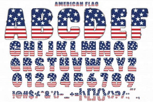 American Flag Font preview 2