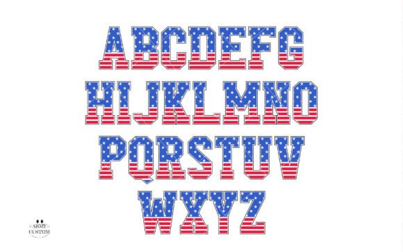 American Flag Font preview 3