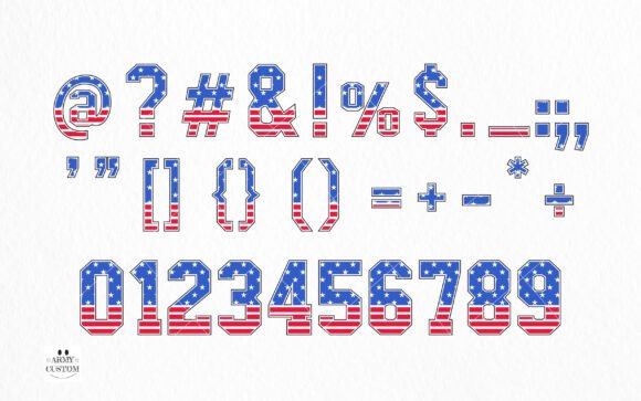 American Flag Font preview 4