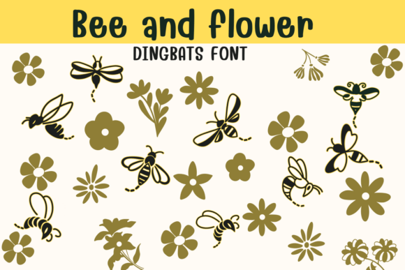 Bee and Flower Font