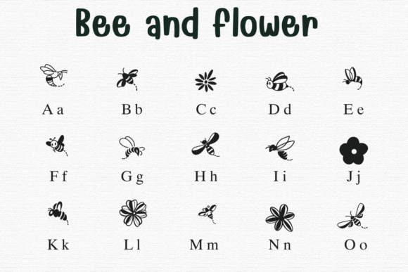 Bee and Flower Font preview 2