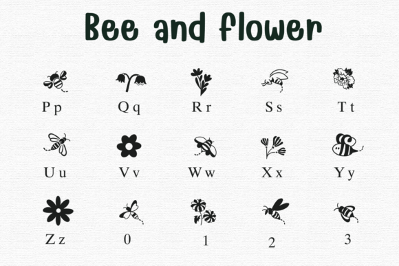Bee and Flower Font preview 3