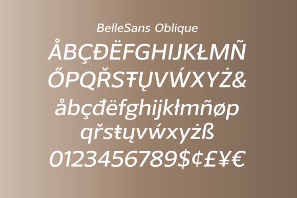 Belle Sans Regular and Oblique Font preview 3