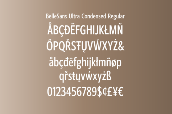 BelleSans Ultra Condensed Regular and Oblique Font preview 2