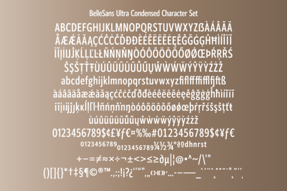 BelleSans Ultra Condensed Regular and Oblique Font preview 4