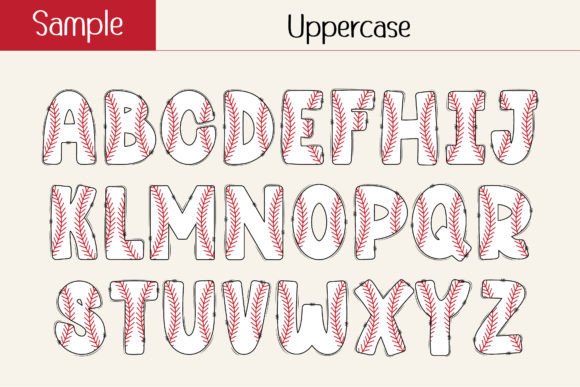 Baseball Alphabet Font preview 2