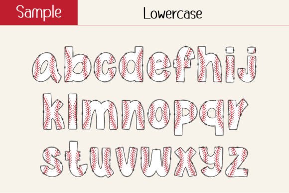 Baseball Alphabet Font preview 3