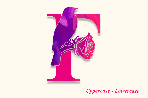 Bird and Rose Monogram Font preview 3