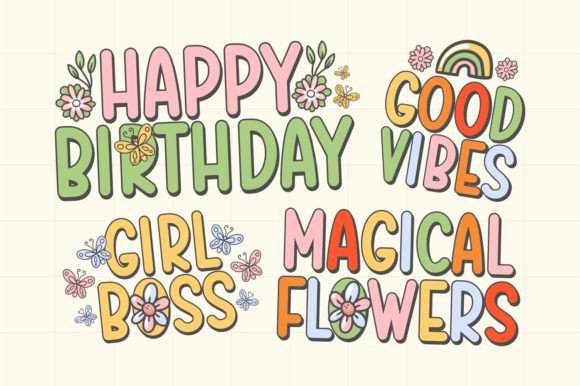 Birthday Flowers Font preview 2