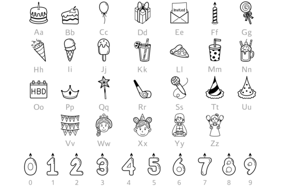Birthday Girl Doodle Font preview 2