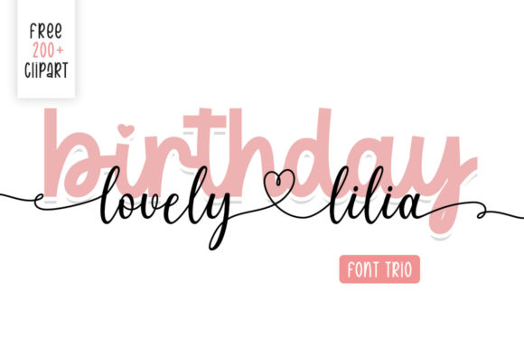 Birthday Lovely Lilia Font Birthday Lovely Lilia Font