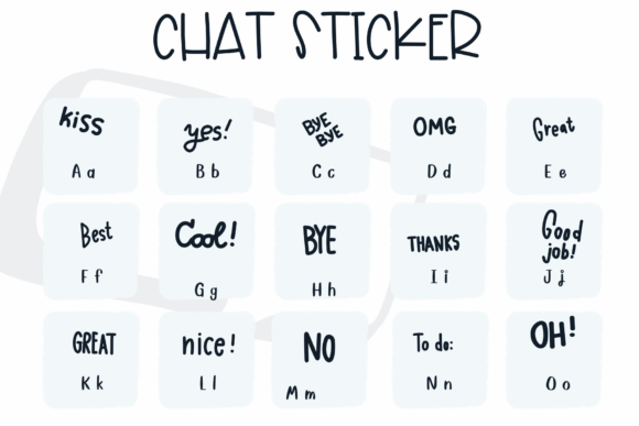 Chat Sticker Font preview 2