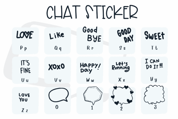 Chat Sticker Font preview 3