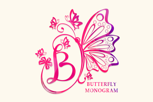 Butterfly Monogram Font Butterfly Monogram Font