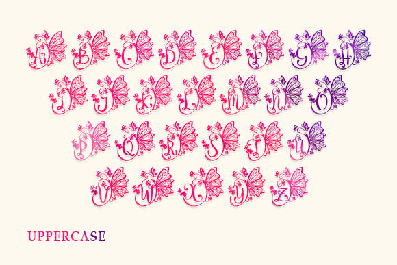 Butterfly Monogram Font preview 3