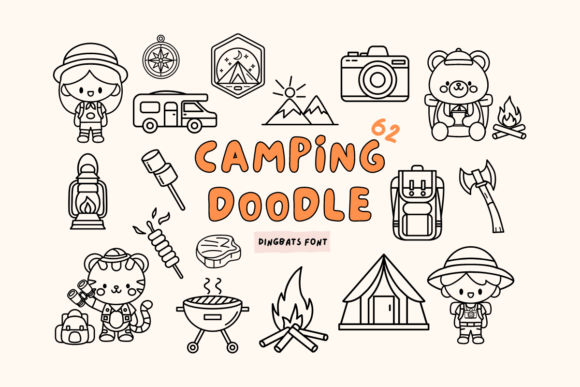 Camping Doodle Font