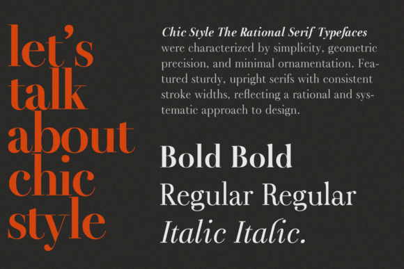 Chic Style (serif Family) Font preview 2