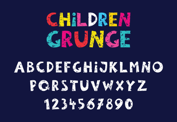 Children Grunge Font preview 3