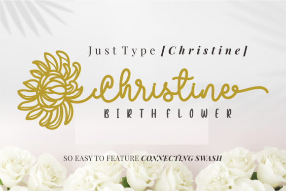 Christine Birth Flower Duo Font preview 4