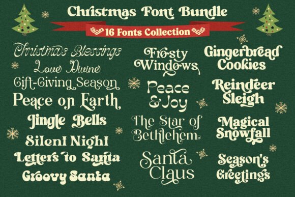 Christmas Bundle | Festive Holiday Font preview 2