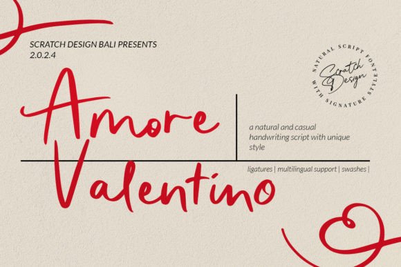 Amore Valentino Font Amore Valentino Font
