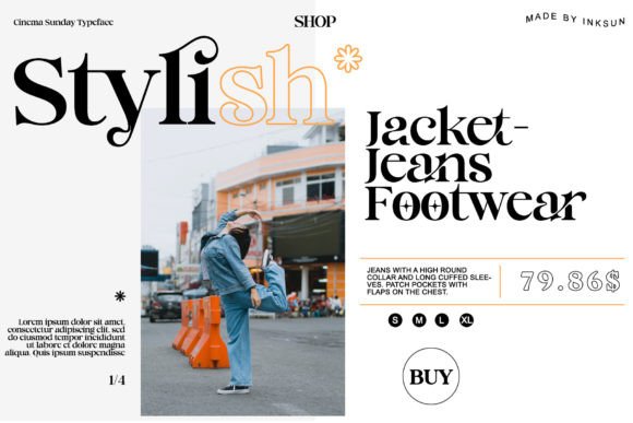 Cinema Sunday Font preview 3