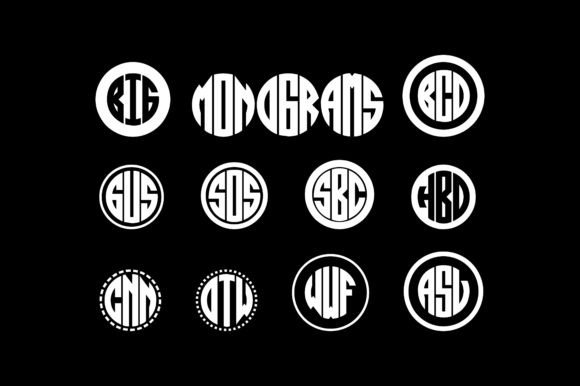 Circle Monogram Font preview 2