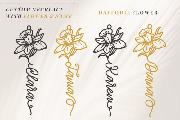 Clara Birth Flower Font preview 2